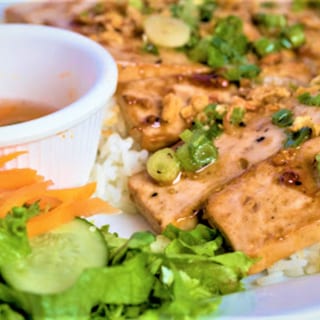 Vegetarian Steamed Rice with Sauteed Tofu