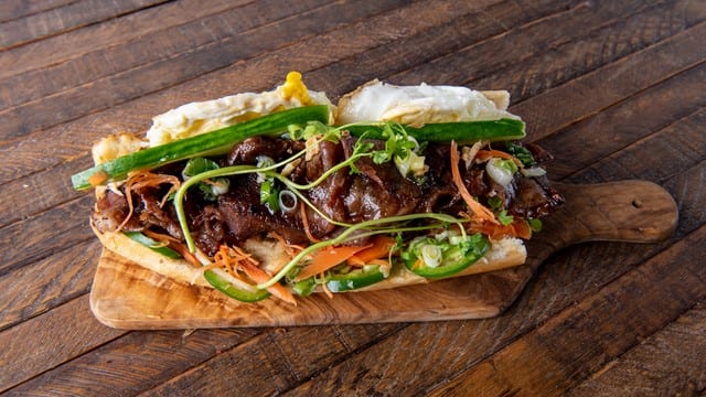 Grilled Beef Sandwich.